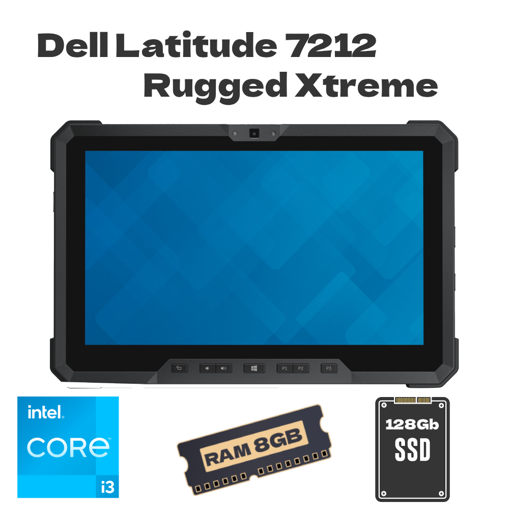 Dell Latitude 7212 - Rugged Extreme Tablet | Intel i3 @ 2.40Ghz | 8GB RAM | 128Gb SSD