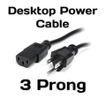 Desktop 3 Prong Power Cable