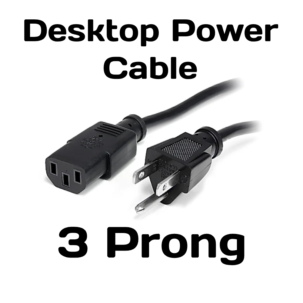 Desktop 3 Prong Power Cable